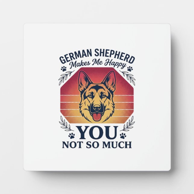 German Shepherd You Dog Retro Sunset Paws_1 Plaque (Front)