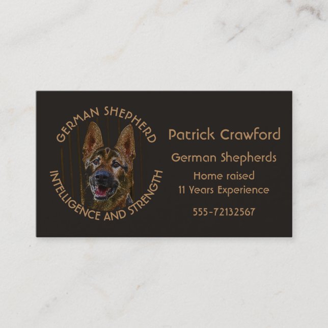 German Shepherds Breeder And Training Business Card (Front)