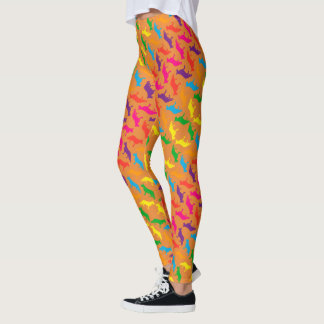 German Shepherds cool rainbow colours Leggings