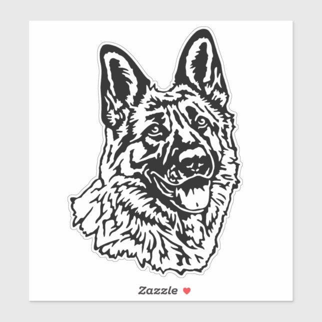 German shepherd's head No 2 car sticker (Sheet)