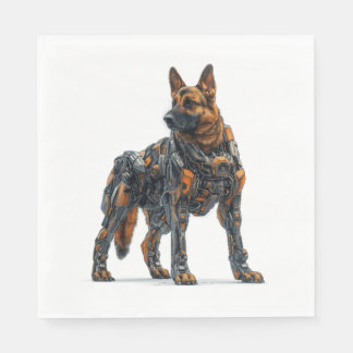 German Shepherds in Futuristic Armour Napkin