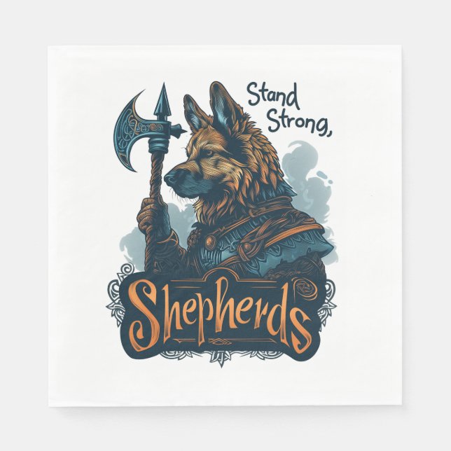 German Shepherds in Viking Valour Napkin (Front)
