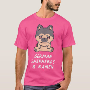 German Shepherds & Ramen Kawaii Anime Dog Lover Ow T-Shirt