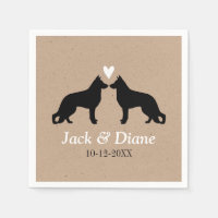 German Shepherds Wedding Couple with Custom Text