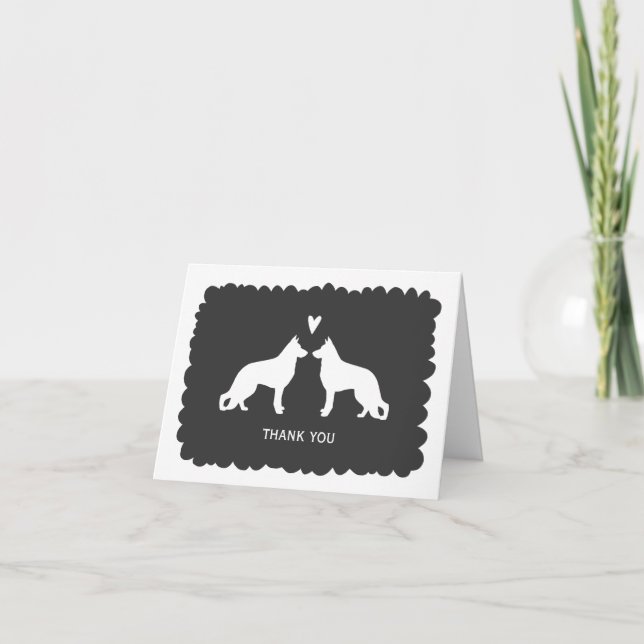 German Shepherds Wedding Thank You Card (Front)