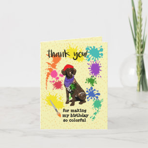 German Short Haired Pointer Dog Fun Art Birthday Thank You Card