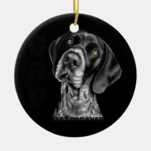 German Short Haired Pointer GSP Dog Mum Dad Best Ceramic Tree Decoration