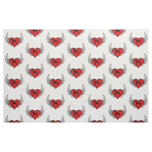 German Short-Haired Pointer Winged Heart Love Dogs Fabric (Fat Quarter)