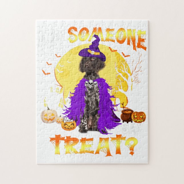 German Shorthair Dog Pointer Halloween Did Someone Jigsaw Puzzle (Vertical)