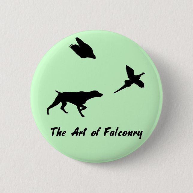 German Shorthair Pointer and Falconry Button (Front)