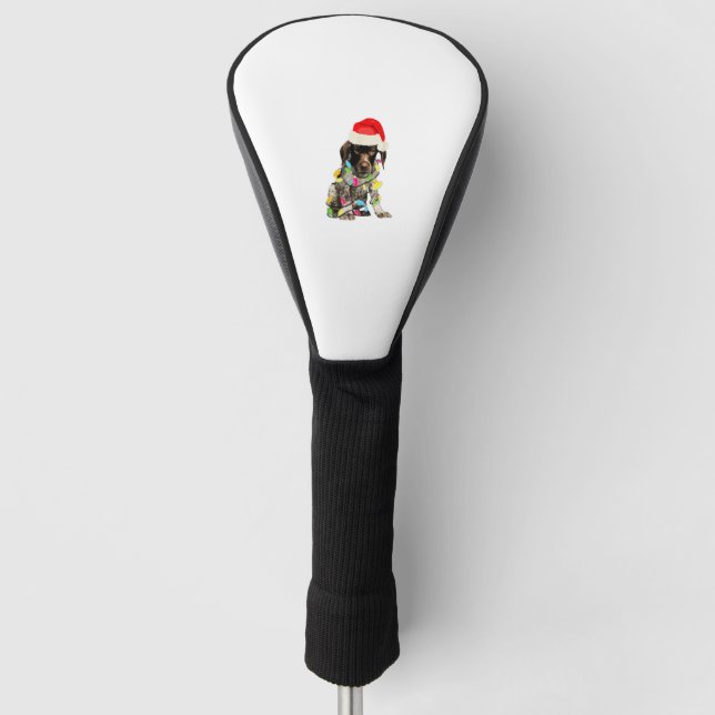German Shorthair Pointer Christmas Design  Golf Head Cover (Front)