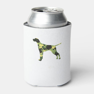 German Shorthair Pointer _ Dog Camouflage Silhouet Can Cooler