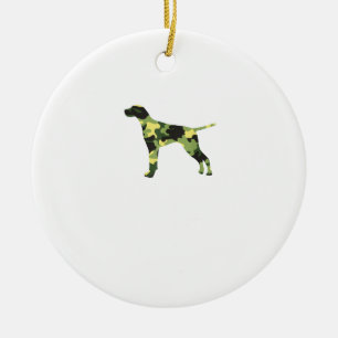 German Shorthair Pointer _ Dog Camouflage Silhouet Ceramic Tree Decoration
