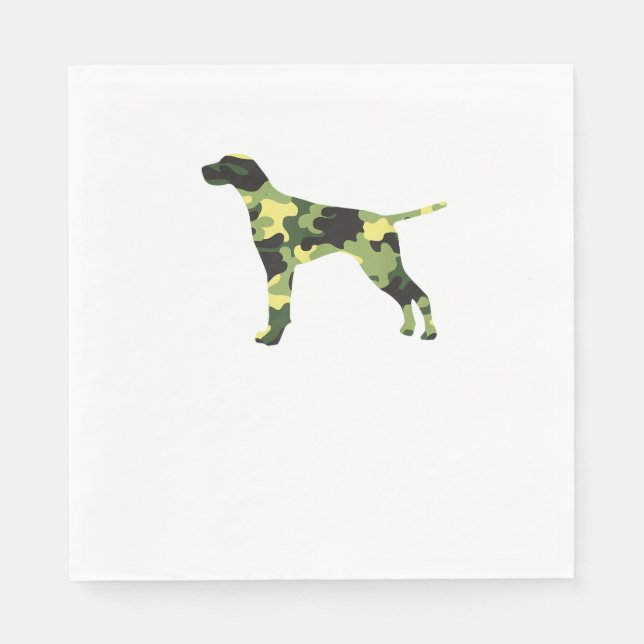 German Shorthair Pointer _ Dog Camouflage Silhouet Napkin (Front)
