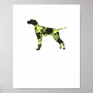 German Shorthair Pointer _ Dog Camouflage Silhouet Poster