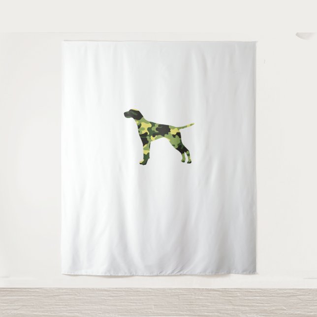 German Shorthair Pointer _ Dog Camouflage Silhouet Tapestry (Front)
