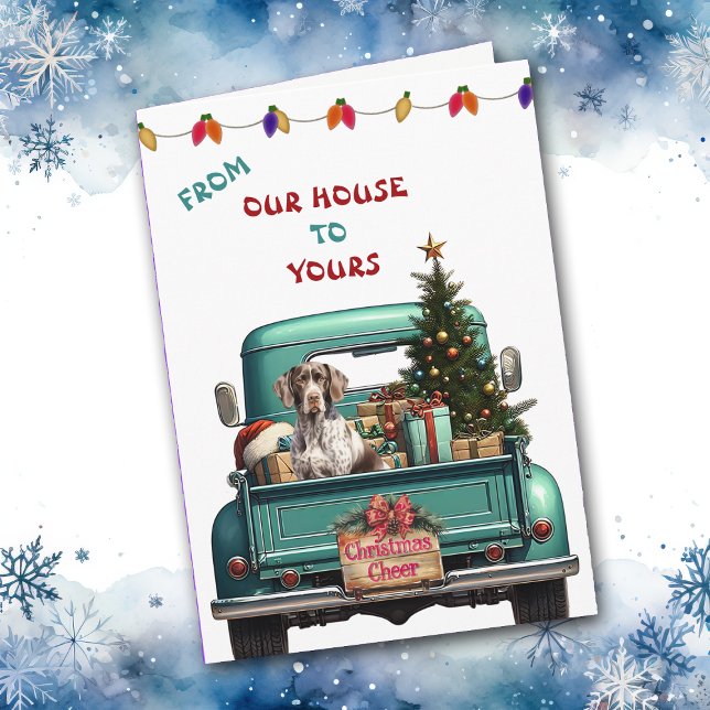 German Shorthair Pointer Farm Truck Christmas Card (Creator Uploaded)
