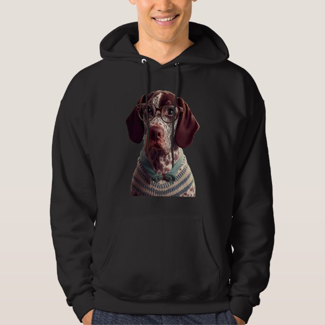 German Shorthair Pointer  GSP Mum Dad Hoodie (Front)