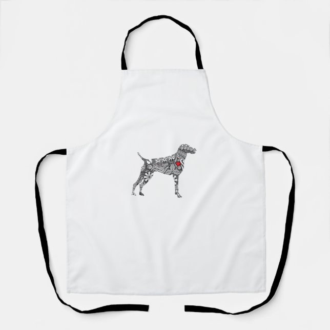 German Shorthair Pointer I GSP Dog Mum I Love Hear Apron (Front)