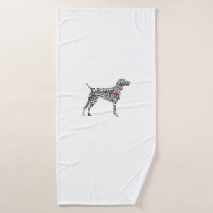 German Shorthair Pointer I GSP Dog Mum I Love Hear Bath Towel