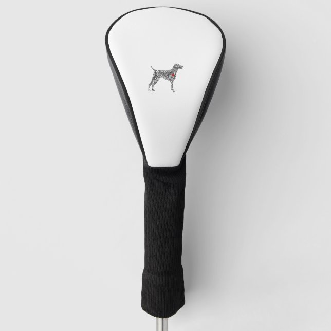 German Shorthair Pointer I GSP Dog Mum I Love Hear Golf Head Cover (Front)