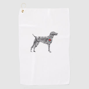 German Shorthair Pointer I GSP Dog Mum I Love Hear Golf Towel
