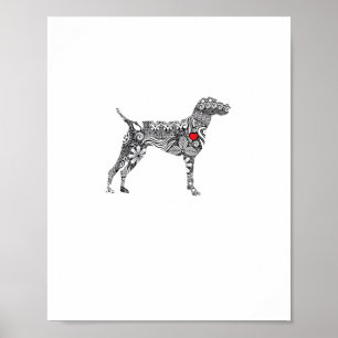 German Shorthair Pointer I GSP Dog Mum I Love Hear Poster