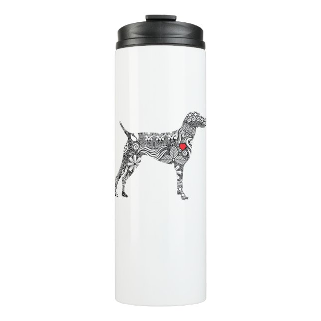 German Shorthair Pointer I GSP Dog Mum I Love Hear Thermal Tumbler (Front)