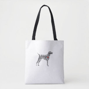 German Shorthair Pointer I GSP Dog Mum I Love Hear Tote Bag