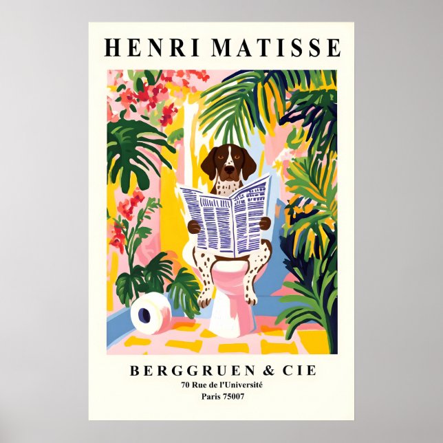 German Shorthair Pointer Print Matisse Style Dog (Front)