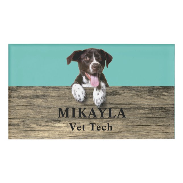 German Shorthair Pointer Puppy Veterinarian Name Tag (Front)