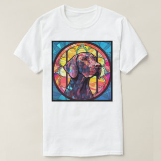 German Shorthair Pointer Stained Glass Art T-Shirt