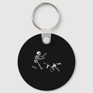 German Shorthaired Inter Running Skeleton Hallowee Key Ring