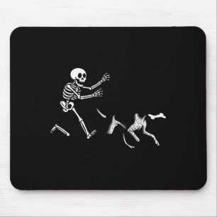 German Shorthaired Inter Running Skeleton Hallowee Mouse Pad
