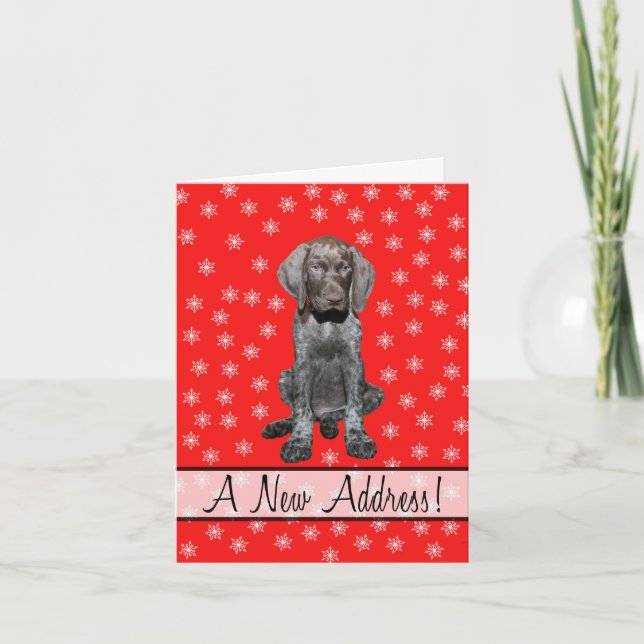 German Shorthaired Merry Christmas  New Address Holiday Card (Front)