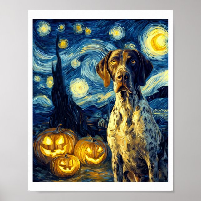 German Shorthaired Pointer 1 Cute Dog Halloween Ja Poster (Front)
