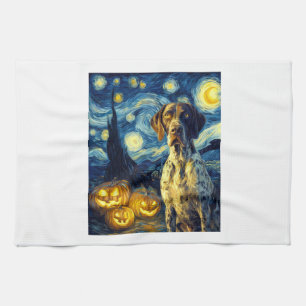 German Shorthaired Pointer 1 Cute Dog Halloween Ja Tea Towel