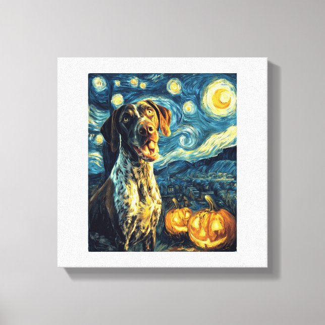 German Shorthaired Pointer 2 Cute Dog Halloween Ja Canvas Print (Front)
