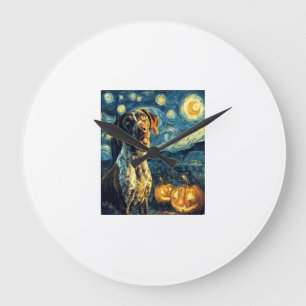 German Shorthaired Pointer 2 Cute Dog Halloween Ja Large Clock