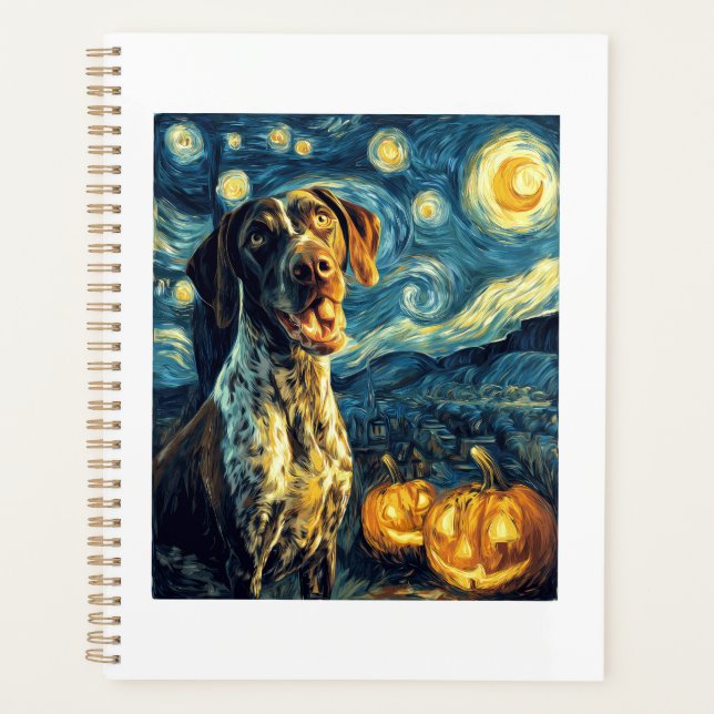 German Shorthaired Pointer 2 Cute Dog Halloween Ja Planner (Front)
