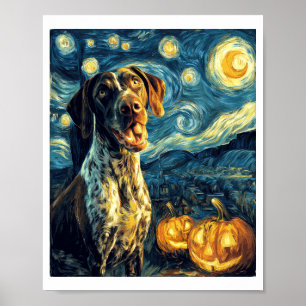 German Shorthaired Pointer 2 Cute Dog Halloween Ja Poster