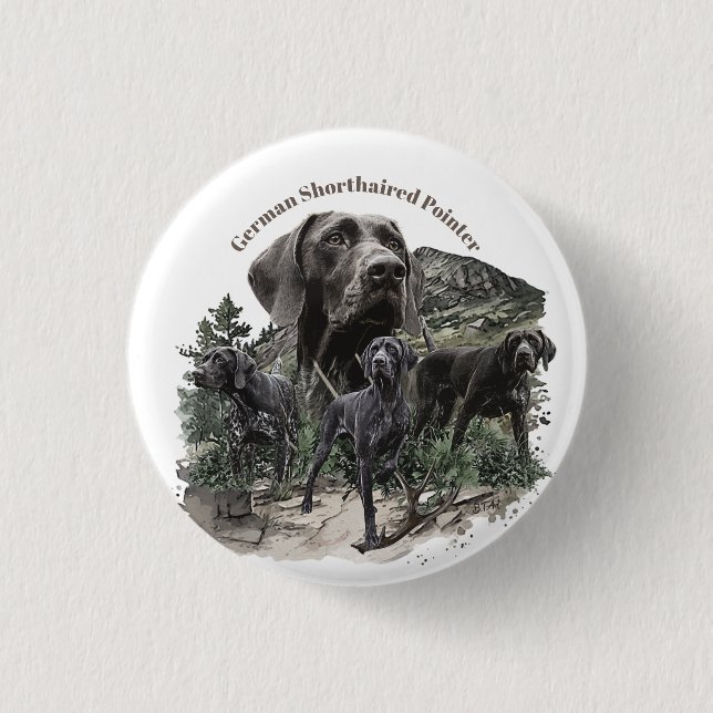 German Shorthaired Pointer  3 Cm Round Badge (Front)