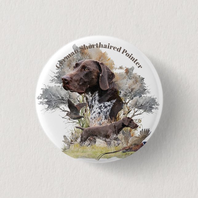 German Shorthaired Pointer  3 Cm Round Badge (Front)