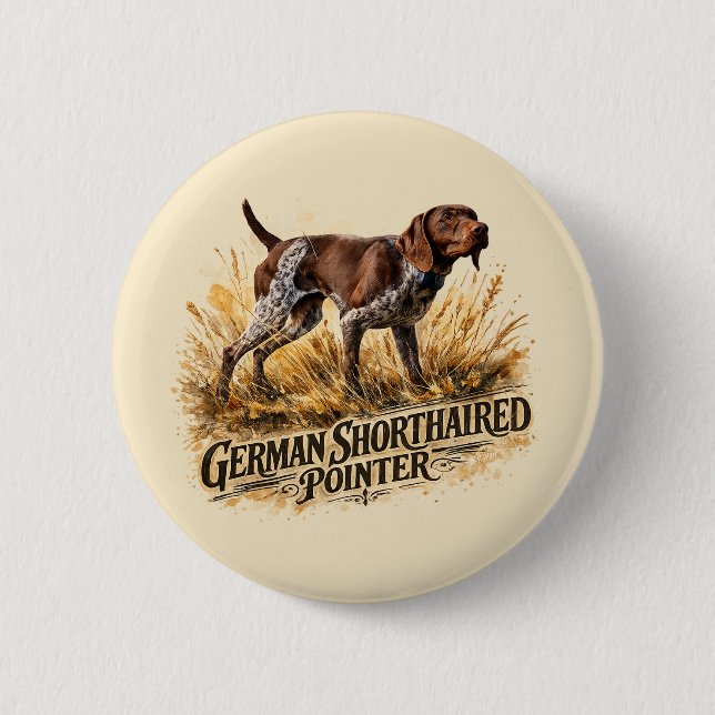 German Shorthaired Pointer 6 Cm Round Badge (Front)