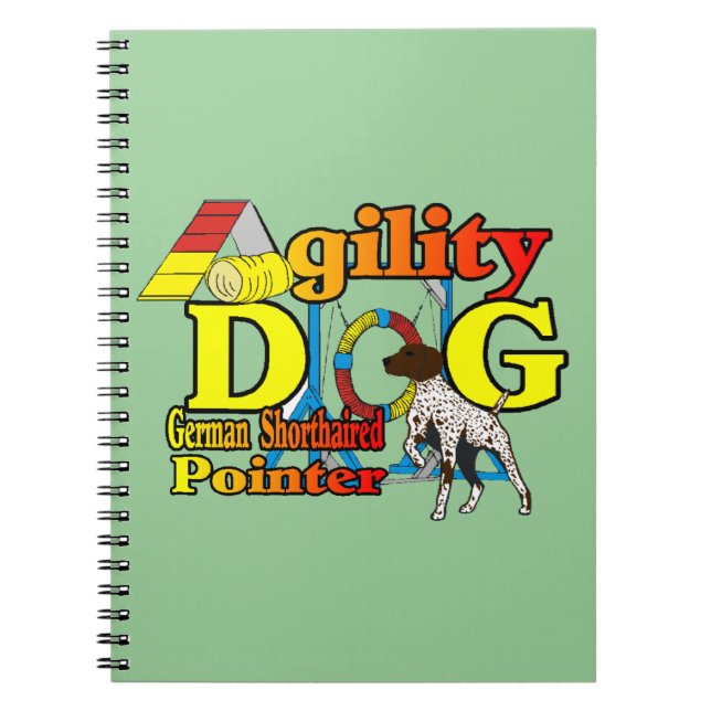 German Shorthaired Pointer Agility Spiral Notebook (Front)