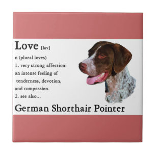German Shorthaired Pointer Art Love Is Tile