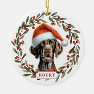 German Shorthaired Pointer Ceramic Circle Ornament