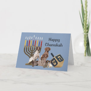 German Shorthaired Pointer Chanukah Card Menorah 2