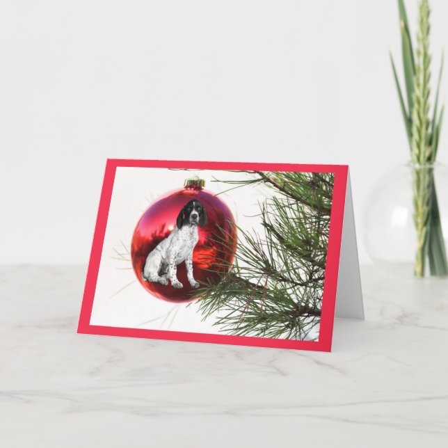 German Shorthaired Pointer Christmas Card HGBall1 (Front)
