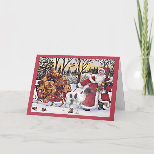 German Shorthaired Pointer Christmas Card Santa Be (Front)